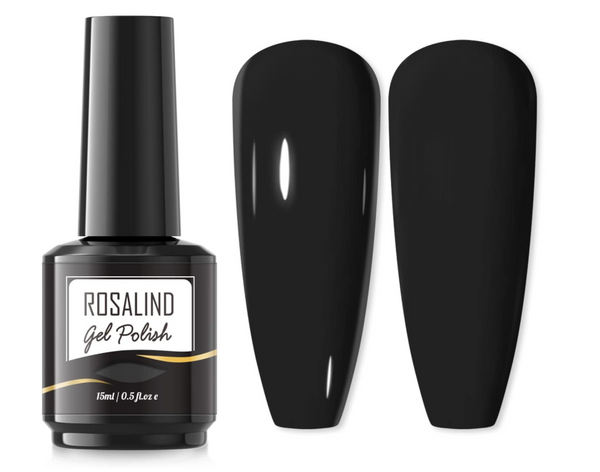 Rosalind Svart Gellack 15ml – Långvarigt, Låg Lukt & Enkel Applicering